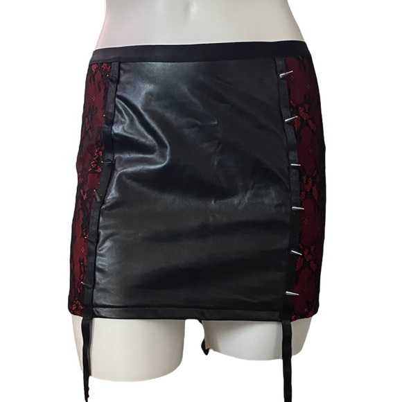 DollsKill | NWT’s gothic lace stud embellished and embroidered garter mini skirt - Picture 2 of 9